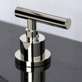 Manhattan Two-Handle 3-Hole Deck Mount Widespread Bathroom Faucet with Brass Pop-Up Drain