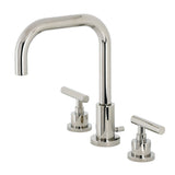 Manhattan Two-Handle 3-Hole Deck Mount Widespread Bathroom Faucet with Brass Pop-Up Drain