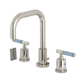 Synchronous Two-Handle 3-Hole Deck Mount Widespread Bathroom Faucet with Brass Pop-Up Drain