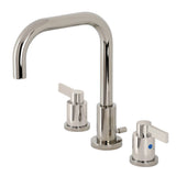 NuvoFusion Two-Handle 3-Hole Deck Mount Widespread Bathroom Faucet with Brass Pop-Up Drain