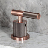 Convergent Two-Handle 3-Hole Deck Mount Widespread Bathroom Faucet with Knurled Handle and Brass Pop-Up Drain