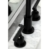 Kaiser Two-Handle 3-Hole Deck Mount Widespread Bathroom Faucet with Brass Pop-Up Drain