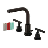 Kaiser Two-Handle 3-Hole Deck Mount Widespread Bathroom Faucet with Brass Pop-Up Drain