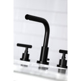 Manhattan Two-Handle 3-Hole Deck Mount Widespread Bathroom Faucet with Brass Pop-Up Drain