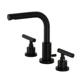 Manhattan Two-Handle 3-Hole Deck Mount Widespread Bathroom Faucet with Brass Pop-Up Drain