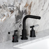 Synchronous Two-Handle 3-Hole Deck Mount Widespread Bathroom Faucet with Brass Pop-Up Drain