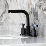 Synchronous Two-Handle 3-Hole Deck Mount Widespread Bathroom Faucet with Brass Pop-Up Drain