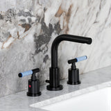 Synchronous Two-Handle 3-Hole Deck Mount Widespread Bathroom Faucet with Brass Pop-Up Drain