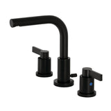 NuvoFusion Two-Handle 3-Hole Deck Mount Widespread Bathroom Faucet with Brass Pop-Up Drain