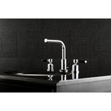 Kaiser Two-Handle 3-Hole Deck Mount Widespread Bathroom Faucet with Brass Pop-Up Drain