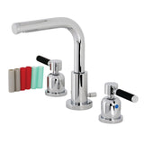 Kaiser Two-Handle 3-Hole Deck Mount Widespread Bathroom Faucet with Brass Pop-Up Drain