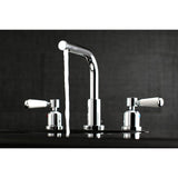 Paris Two-Handle 3-Hole Deck Mount Widespread Bathroom Faucet with Brass Pop-Up Drain