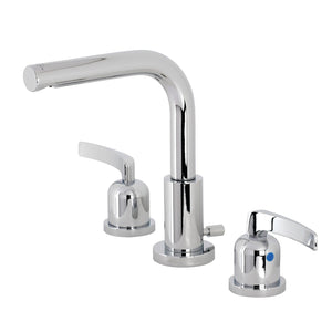 Centurion Two-Handle 3-Hole Deck Mount Widespread Bathroom Faucet with Brass Pop-Up Drain