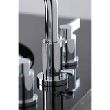 NuvoFusion Two-Handle 3-Hole Deck Mount Widespread Bathroom Faucet with Brass Pop-Up Drain