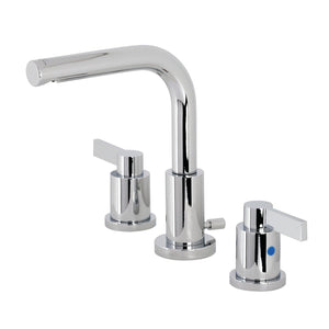 NuvoFusion Two-Handle 3-Hole Deck Mount Widespread Bathroom Faucet with Brass Pop-Up Drain