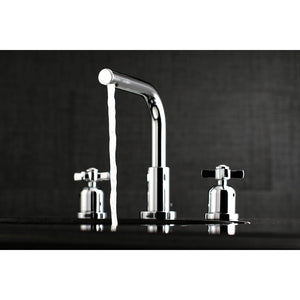 Millennium Two-Handle 3-Hole Deck Mount Widespread Bathroom Faucet with Brass Pop-Up Drain