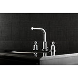 Millennium Two-Handle 3-Hole Deck Mount Widespread Bathroom Faucet with Brass Pop-Up Drain