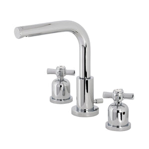 Millennium Two-Handle 3-Hole Deck Mount Widespread Bathroom Faucet with Brass Pop-Up Drain