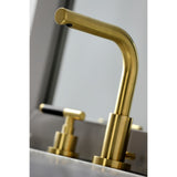 Kaiser Two-Handle 3-Hole Deck Mount Widespread Bathroom Faucet with Brass Pop-Up Drain