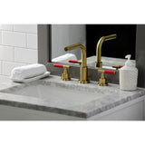 Kaiser Two-Handle 3-Hole Deck Mount Widespread Bathroom Faucet with Brass Pop-Up Drain