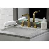 Kaiser Two-Handle 3-Hole Deck Mount Widespread Bathroom Faucet with Brass Pop-Up Drain