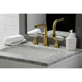 Kaiser Two-Handle 3-Hole Deck Mount Widespread Bathroom Faucet with Brass Pop-Up Drain