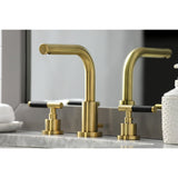 Kaiser Two-Handle 3-Hole Deck Mount Widespread Bathroom Faucet with Brass Pop-Up Drain