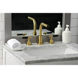 Kaiser Two-Handle 3-Hole Deck Mount Widespread Bathroom Faucet with Brass Pop-Up Drain