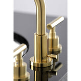 Manhattan Two-Handle 3-Hole Deck Mount Widespread Bathroom Faucet with Brass Pop-Up Drain