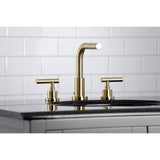 Manhattan Two-Handle 3-Hole Deck Mount Widespread Bathroom Faucet with Brass Pop-Up Drain