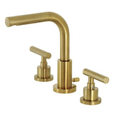 Manhattan Two-Handle 3-Hole Deck Mount Widespread Bathroom Faucet with Brass Pop-Up Drain