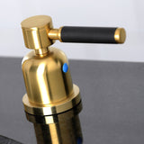 Kaiser Two-Handle 3-Hole Deck Mount Widespread Bathroom Faucet with Brass Pop-Up Drain