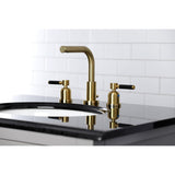 Kaiser Two-Handle 3-Hole Deck Mount Widespread Bathroom Faucet with Brass Pop-Up Drain