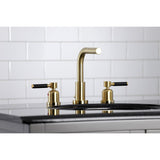 Kaiser Two-Handle 3-Hole Deck Mount Widespread Bathroom Faucet with Brass Pop-Up Drain