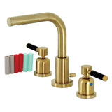 Kaiser Two-Handle 3-Hole Deck Mount Widespread Bathroom Faucet with Brass Pop-Up Drain