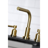 Concord Two-Handle 3-Hole Deck Mount Widespread Bathroom Faucet with Brass Pop-Up Drain