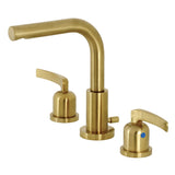 Centurion Two-Handle 3-Hole Deck Mount Widespread Bathroom Faucet with Brass Pop-Up Drain