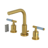 Synchronous Two-Handle 3-Hole Deck Mount Widespread Bathroom Faucet with Brass Pop-Up Drain