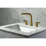 NuvoFusion Two-Handle 3-Hole Deck Mount Widespread Bathroom Faucet with Brass Pop-Up Drain