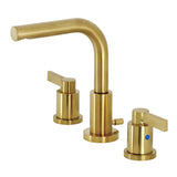 NuvoFusion Two-Handle 3-Hole Deck Mount Widespread Bathroom Faucet with Brass Pop-Up Drain