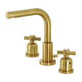 Millennium Two-Handle 3-Hole Deck Mount Widespread Bathroom Faucet with Brass Pop-Up Drain