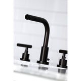 Manhattan Two-Handle 3-Hole Deck Mount Widespread Bathroom Faucet with Brass Pop-Up Drain