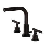 Manhattan Two-Handle 3-Hole Deck Mount Widespread Bathroom Faucet with Brass Pop-Up Drain