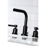 Kaiser Two-Handle 3-Hole Deck Mount Widespread Bathroom Faucet with Brass Pop-Up Drain