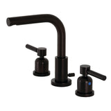 Concord Two-Handle 3-Hole Deck Mount Widespread Bathroom Faucet with Brass Pop-Up Drain