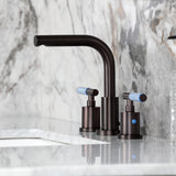 Synchronous Two-Handle 3-Hole Deck Mount Widespread Bathroom Faucet with Brass Pop-Up Drain