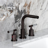 Synchronous Two-Handle 3-Hole Deck Mount Widespread Bathroom Faucet with Brass Pop-Up Drain