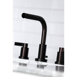 NuvoFusion Two-Handle 3-Hole Deck Mount Widespread Bathroom Faucet with Brass Pop-Up Drain