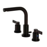 NuvoFusion Two-Handle 3-Hole Deck Mount Widespread Bathroom Faucet with Brass Pop-Up Drain