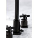 Millennium Two-Handle 3-Hole Deck Mount Widespread Bathroom Faucet with Brass Pop-Up Drain